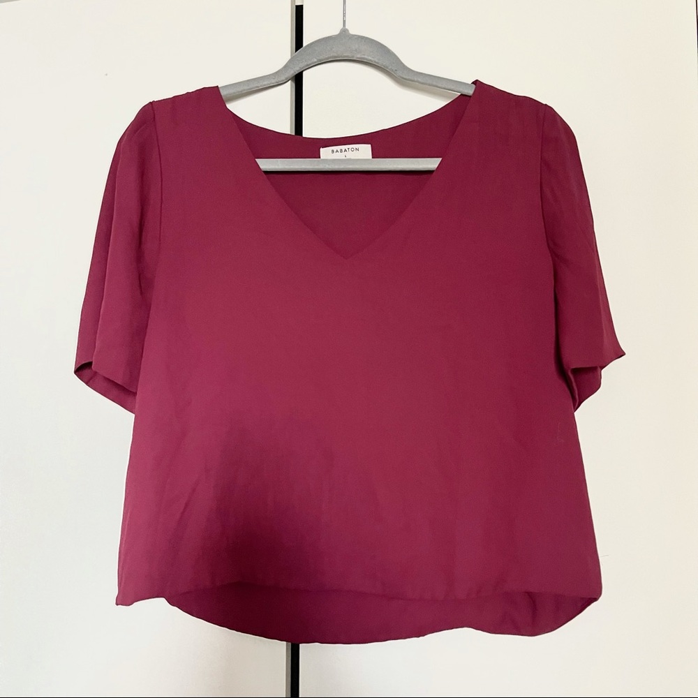 Aritzia Babaton Fuchsia Murphy Top L